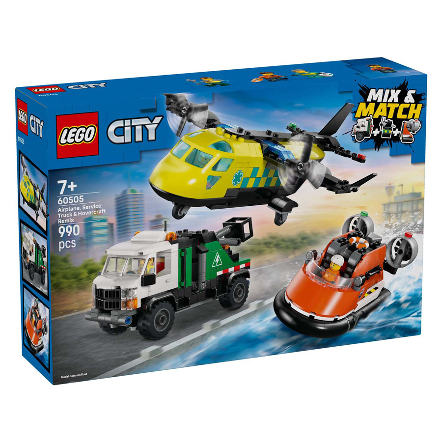 LEGO City 60505 Remix Avion, Véhicule de service et Aéroglisseur