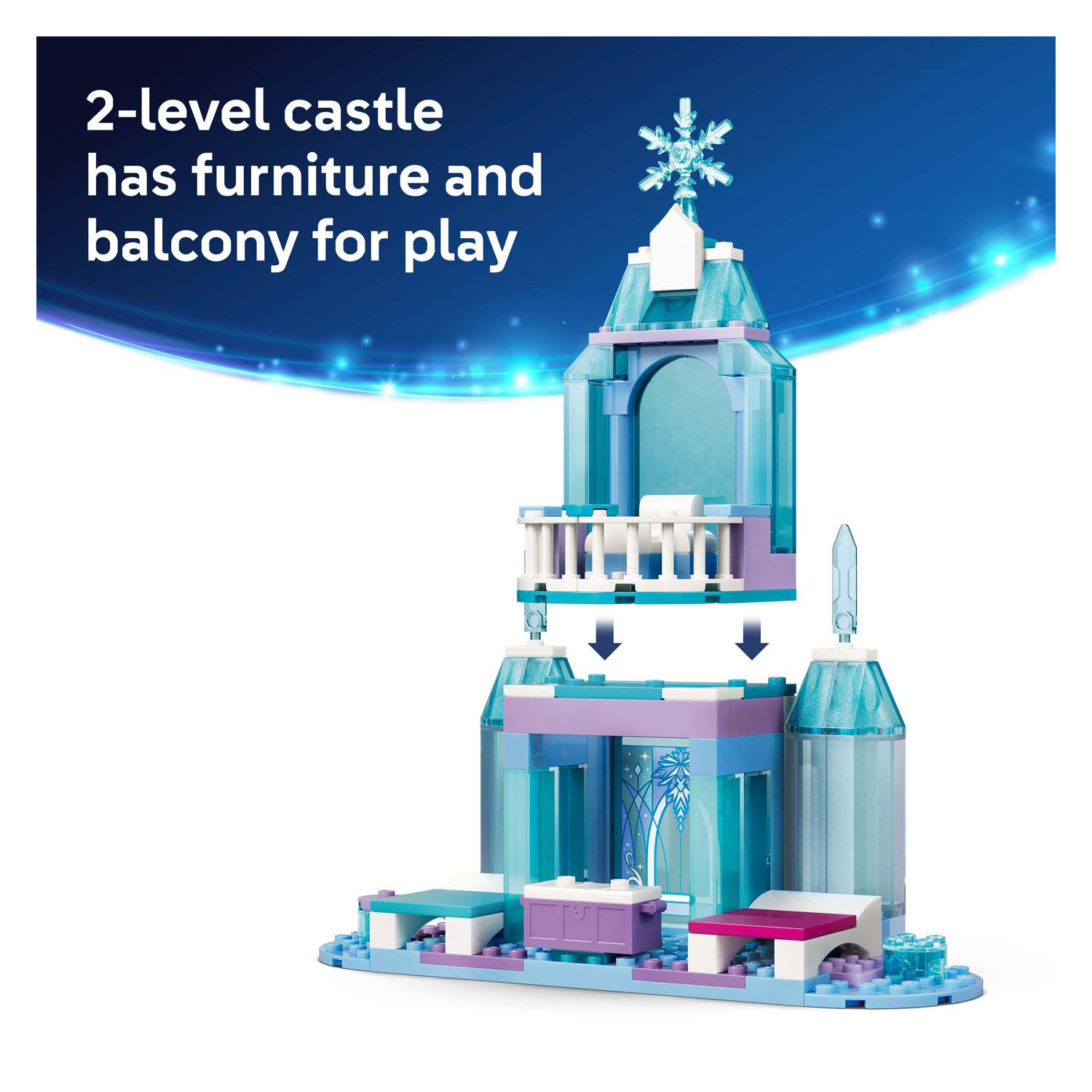 LEGO Disney Princess 43281 Le château de glace et le manège enneigé d'Elsa