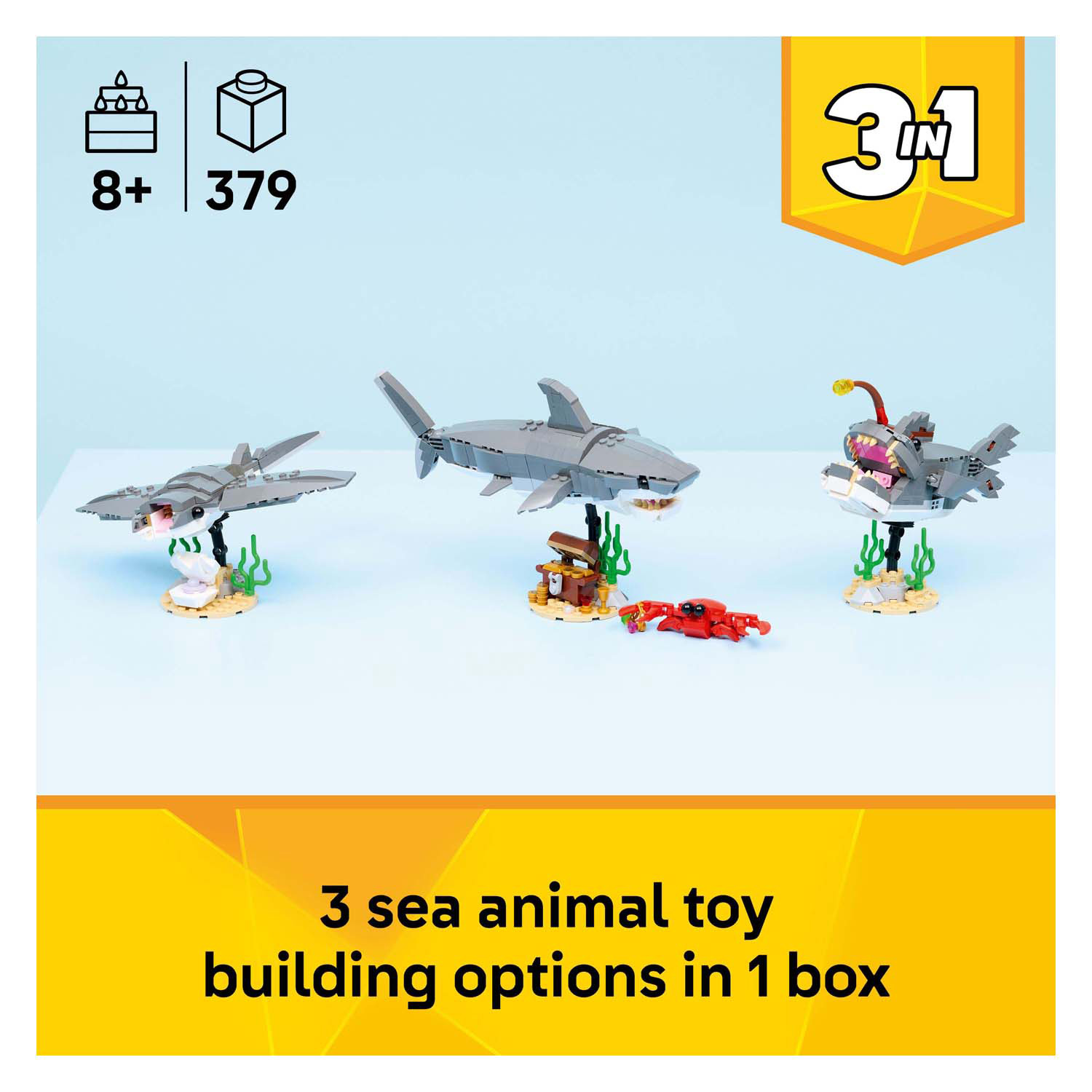 LEGO Creator 31381 Requin sauvage avec coffre au trésor