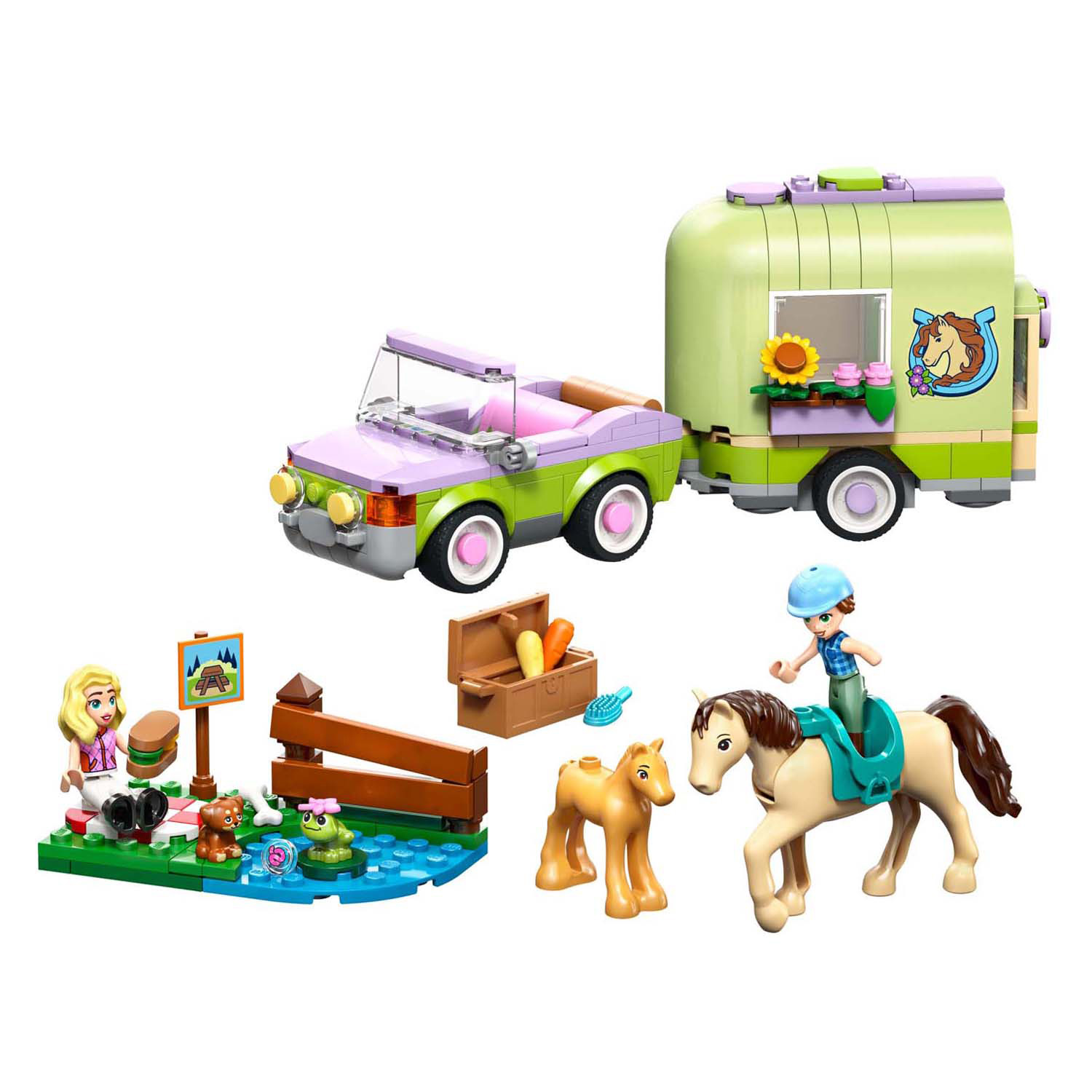 LEGO Friends 42695 Trailer met paard en veulen