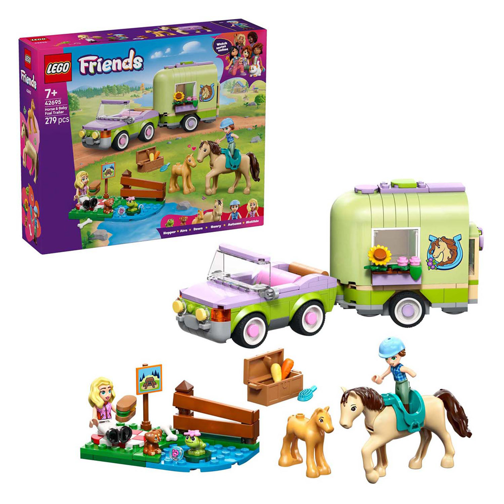 LEGO Friends 42695 Trailer met paard en veulen