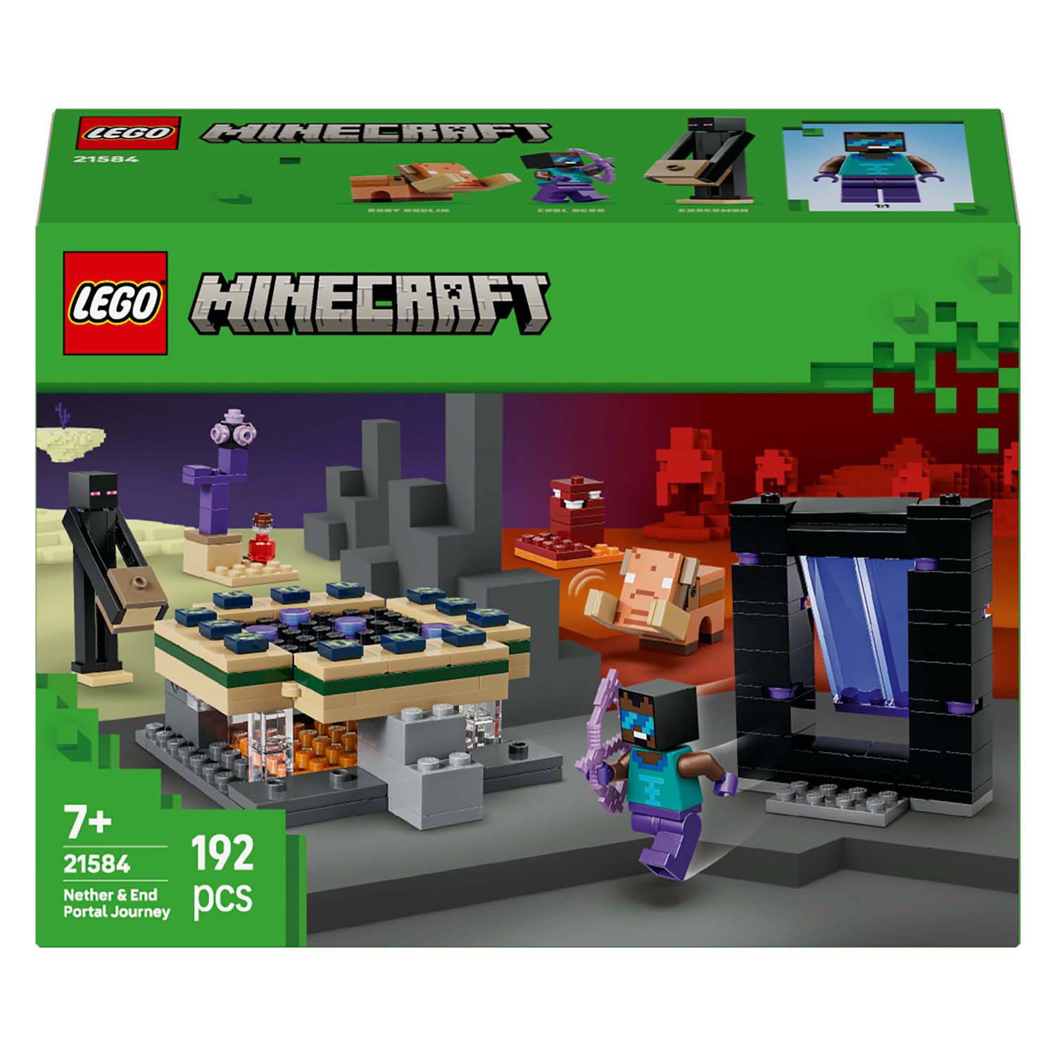 LEGO Minecraft 21584 Reis naar de Nether en het End-portaal