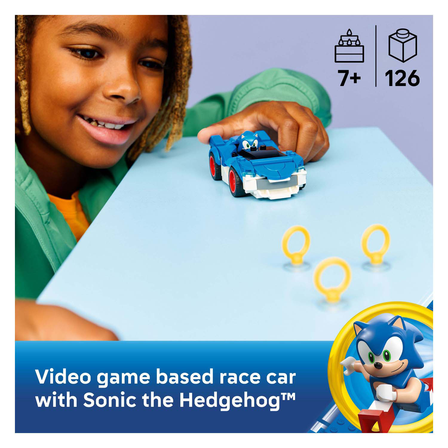 LEGO Sonic the Hedgehog 77117 Sonics auto: Speed Star Lightning
