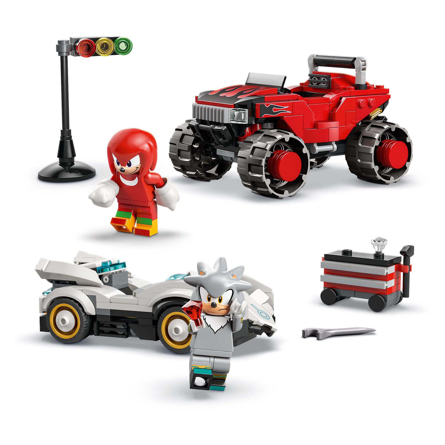 LEGO Sonic the Hedgehog 77118 Silvers auto vs. Knuckles' monstertruck