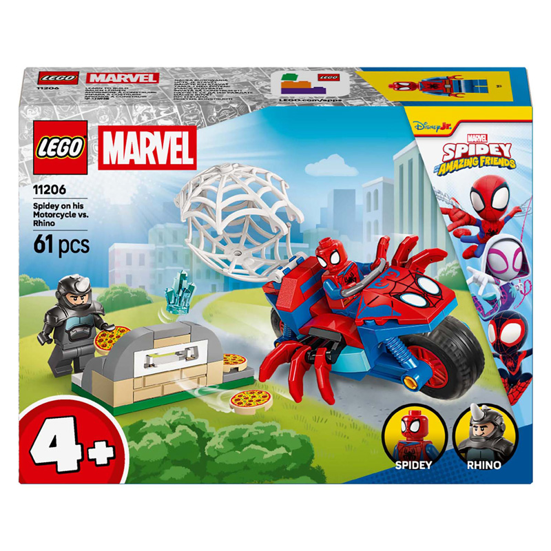 LEGO Marvel 11206 Spidey op zijn motor vs. Rhino
