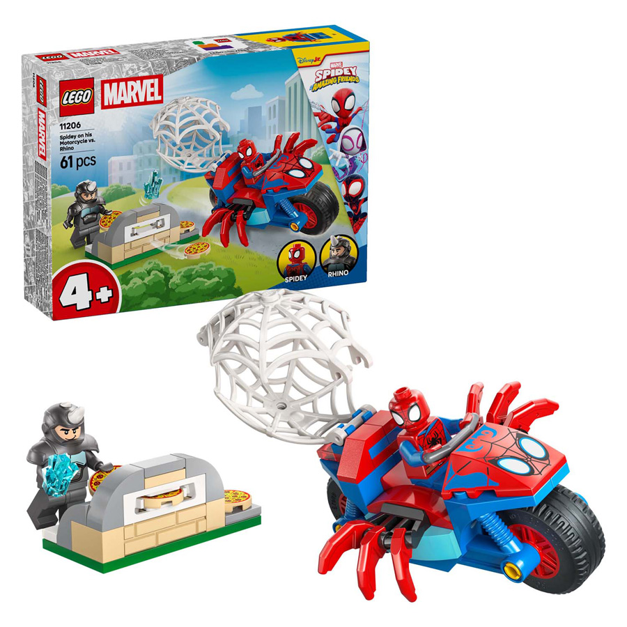 LEGO Marvel 11206 Spidey op zijn motor vs. Rhino