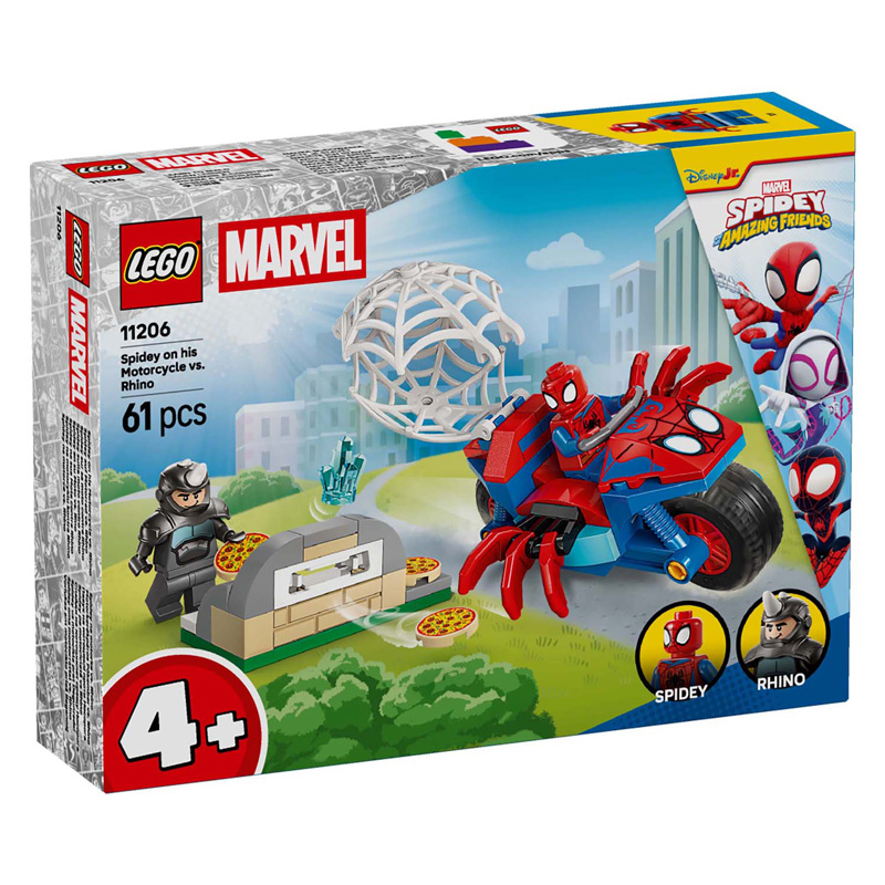 LEGO Marvel 11206 Spidey op zijn motor vs. Rhino