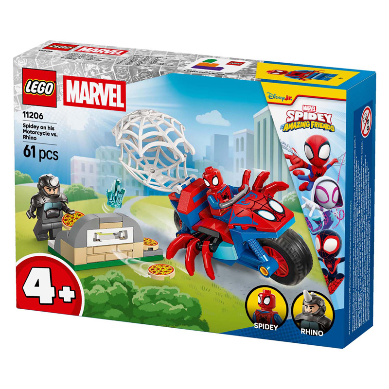 LEGO Marvel 11206 Spidey op zijn motor vs. Rhino