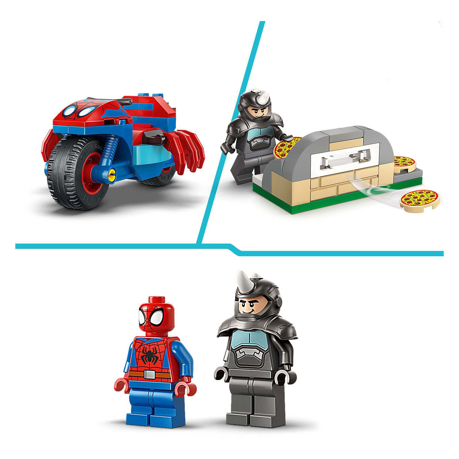 LEGO Marvel 11206 Spidey op zijn motor vs. Rhino