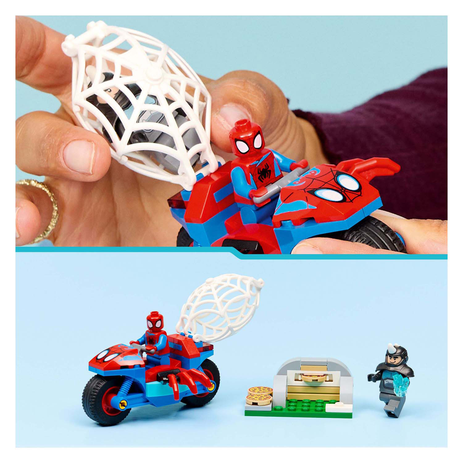 LEGO Marvel 11206 Spidey op zijn motor vs. Rhino