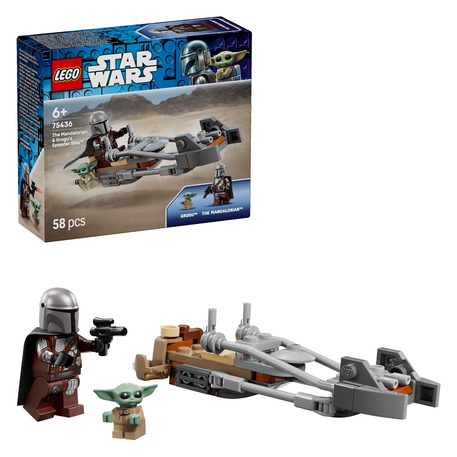 LEGO Star Wars 75436 Mandalorian en Grogu's speederbike