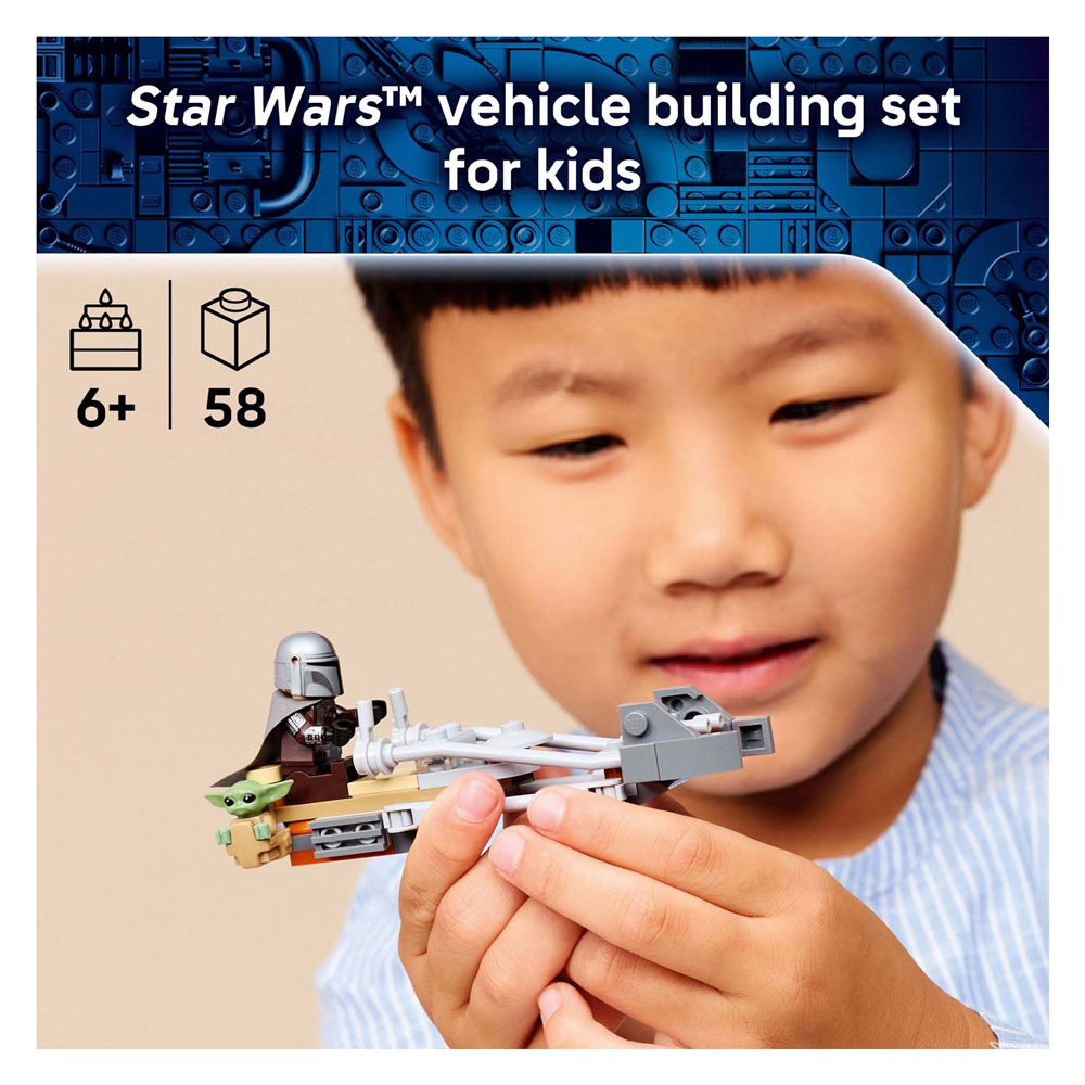 LEGO Star Wars 75436 Mandalorian en Grogu's speederbike