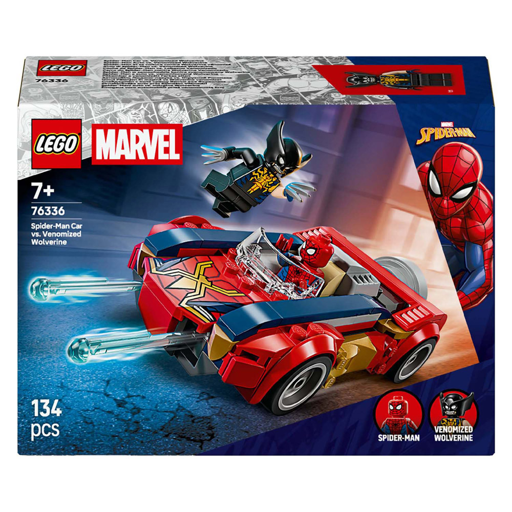 LEGO Super Heroes 76336 Marvel Spider-Man Voiture contre Wolverine Venomisé