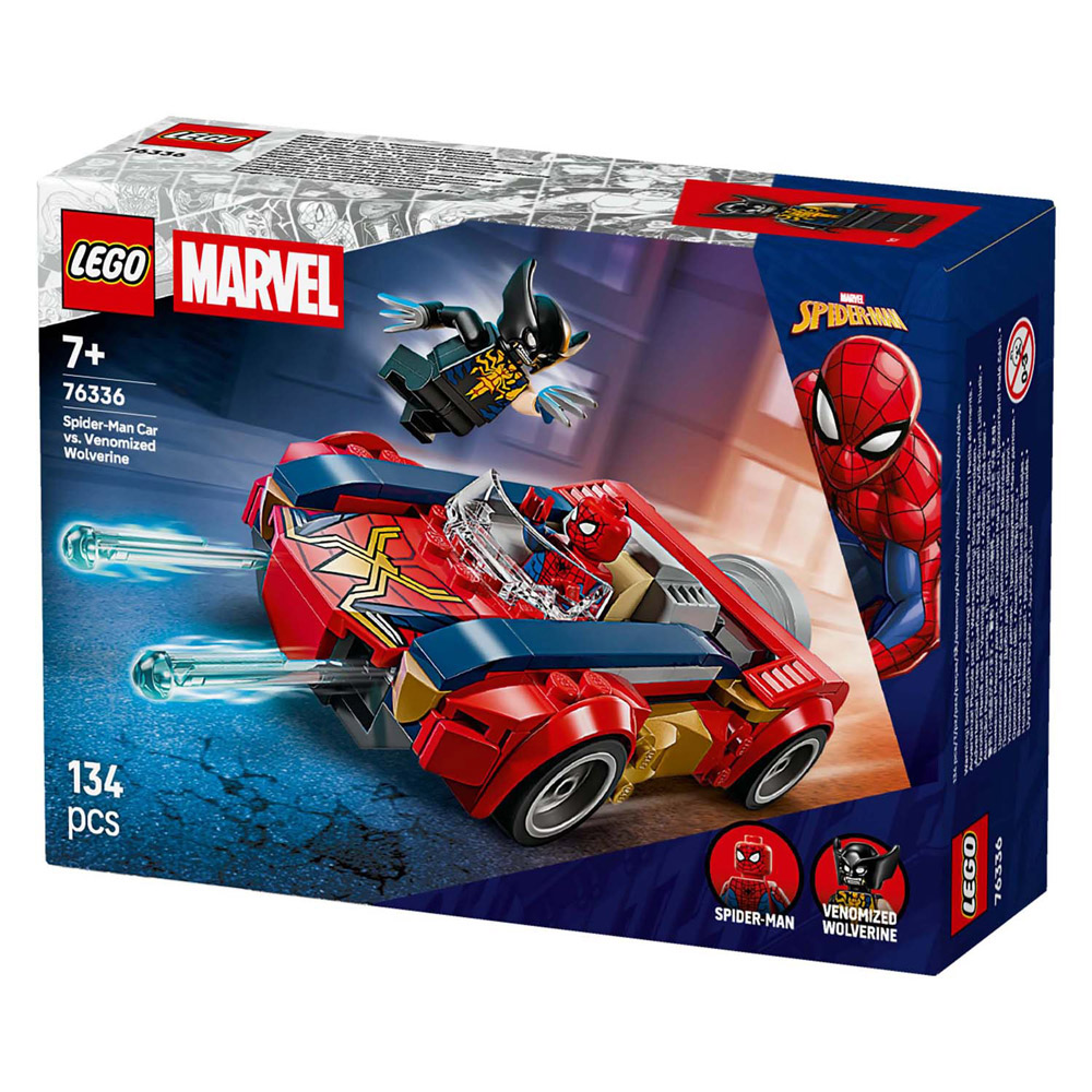 LEGO Super Heroes 76336 Marvel Spider-Man Voiture contre Wolverine Venomisé