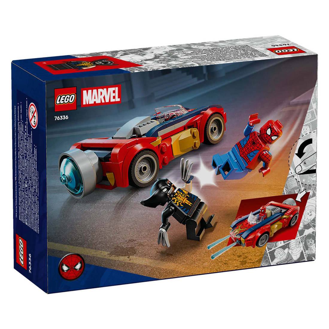 LEGO Super Heroes 76336 Marvel Spider-Man Voiture contre Wolverine Venomisé