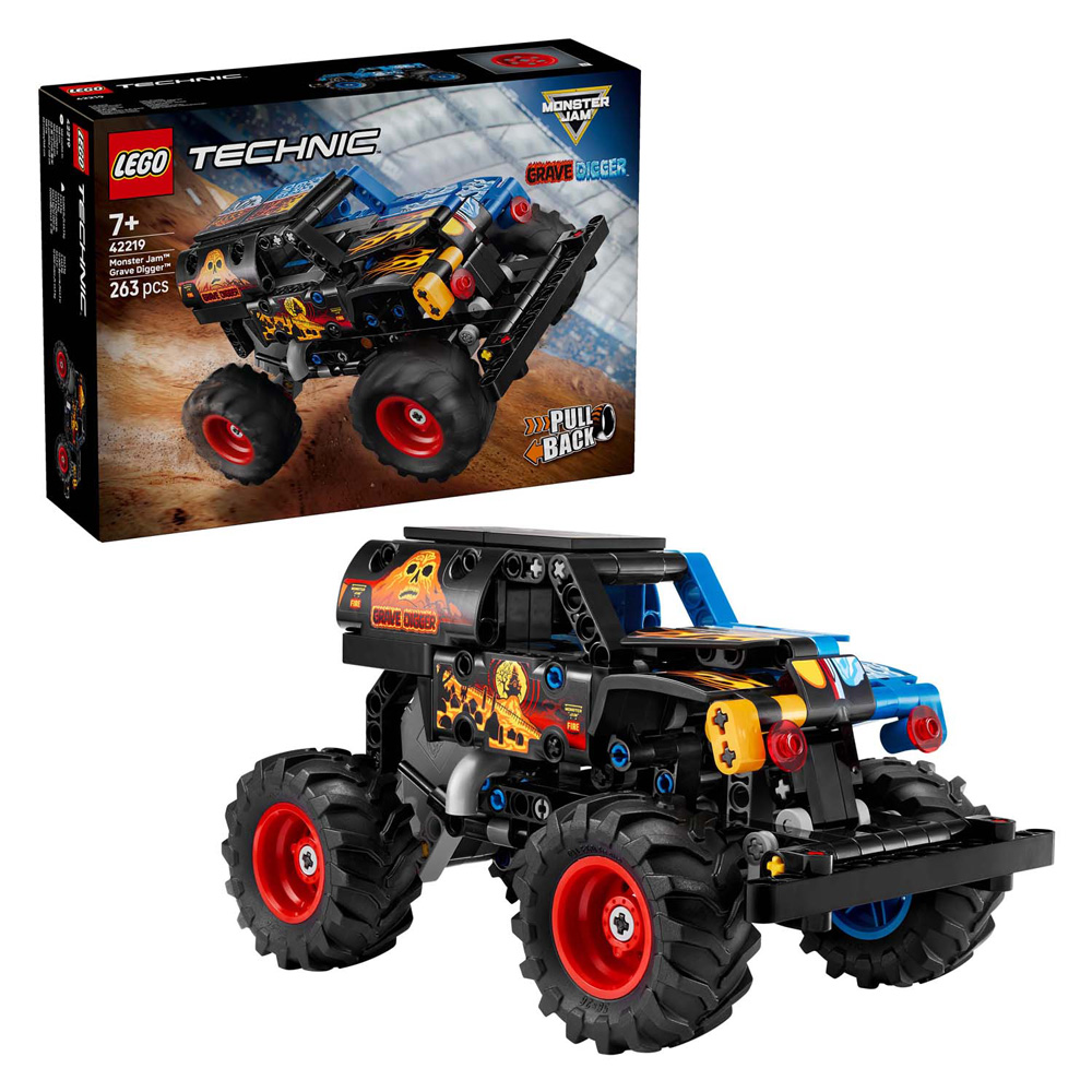LEGO Technic 42219 Monster Jam Grave Digger vuur en ijs