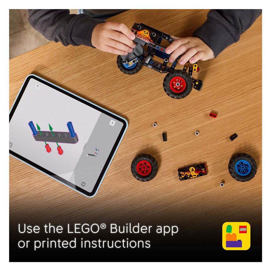 LEGO Technic 42219 Monster Jam Grave Digger vuur en ijs