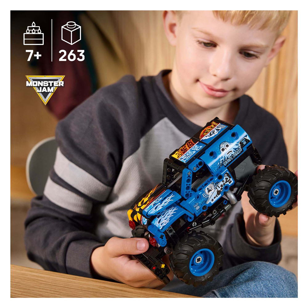 LEGO Technic 42219 Monster Jam Grave Digger vuur en ijs