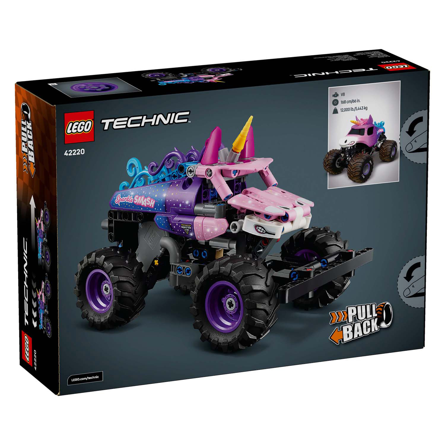 LEGO Technic 42220 Monster Jam Sparkle Smash pull-back