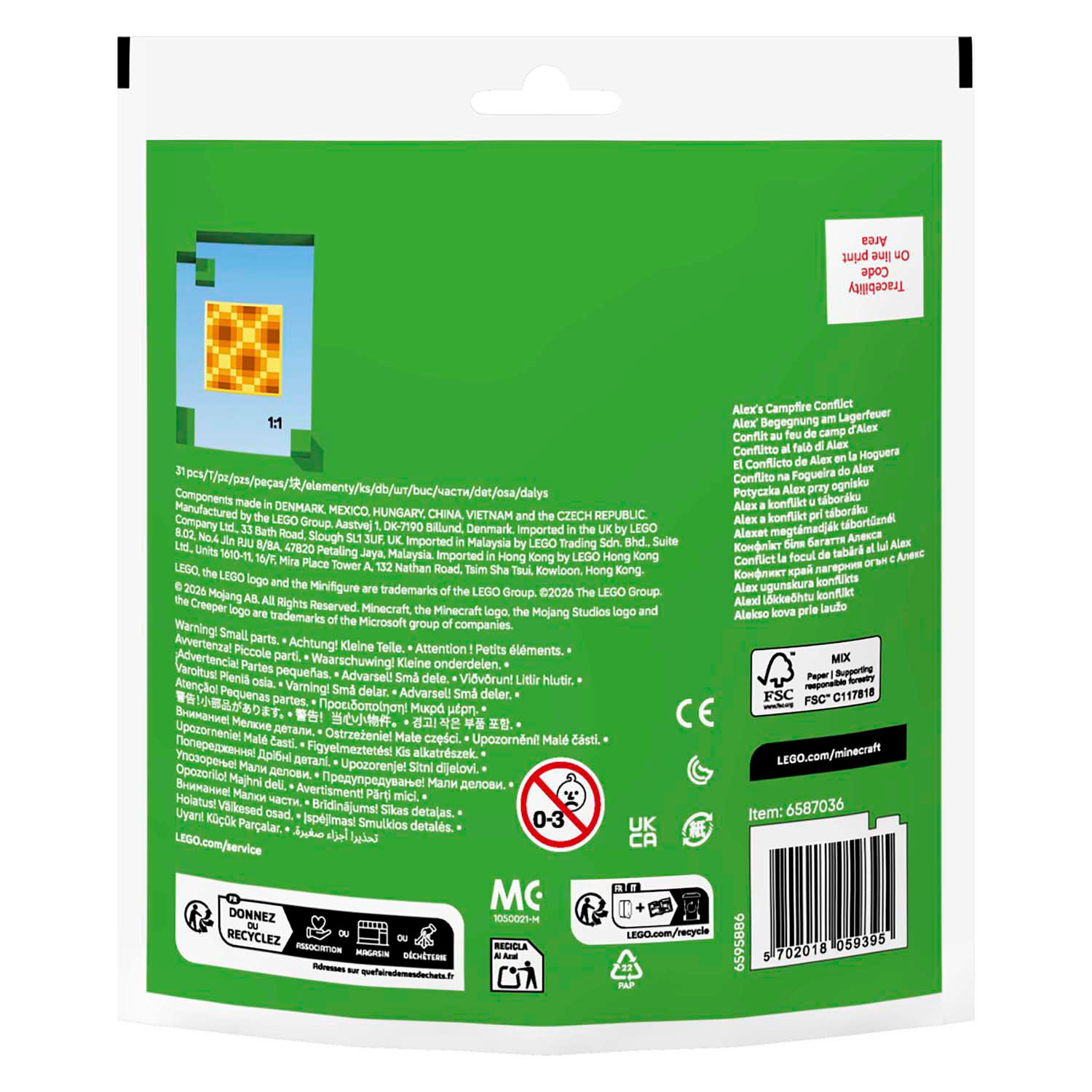 LEGO Minecraft 30732 Alex en de Strijd bij het Kampvuur