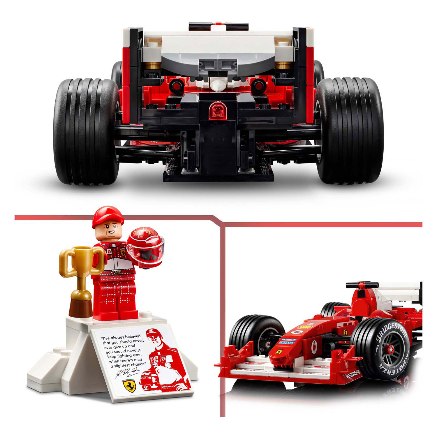 LEGO ICONS 11375 Ferrari F2004 en Michael Schumacher