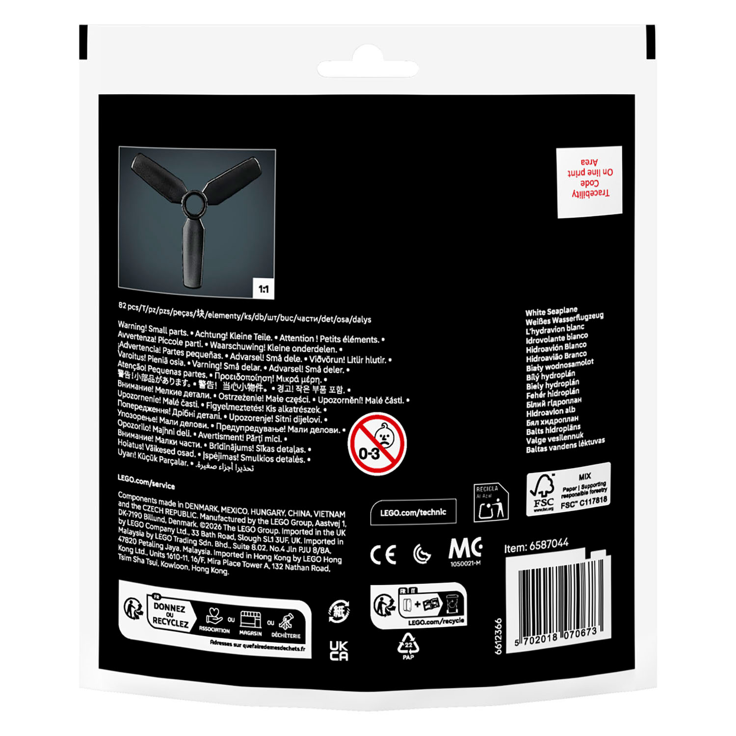 LEGO Technic 30736 Wit watervliegtuig