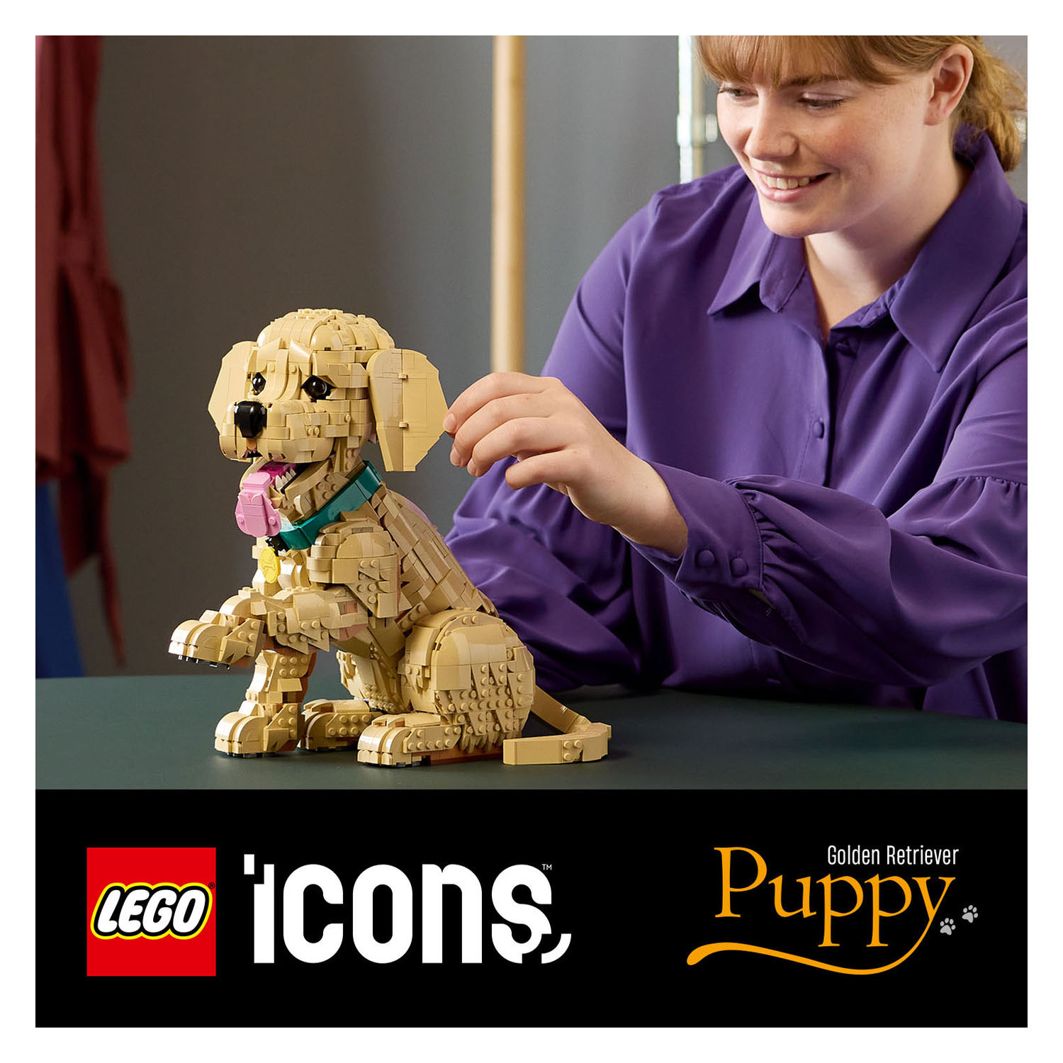 LEGO ICONS 11384 Chiot Golden Retriever