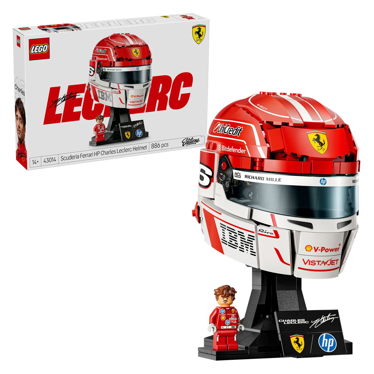 LEGO Special Edition 43014 Scuderia Ferrari HP helm van Charles Leclerc