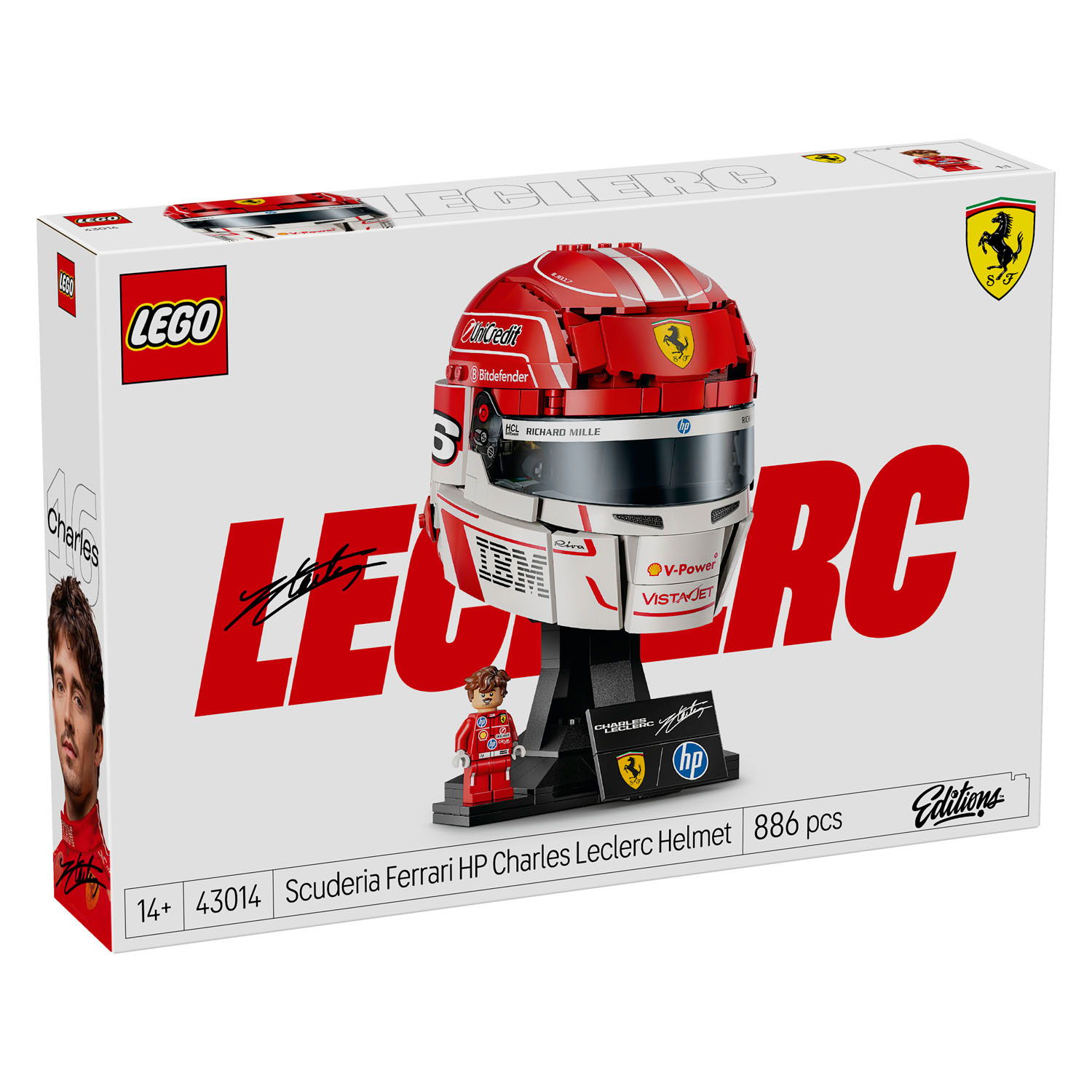 LEGO Special Edition 43014 Scuderia Ferrari HP helm van Charles Leclerc