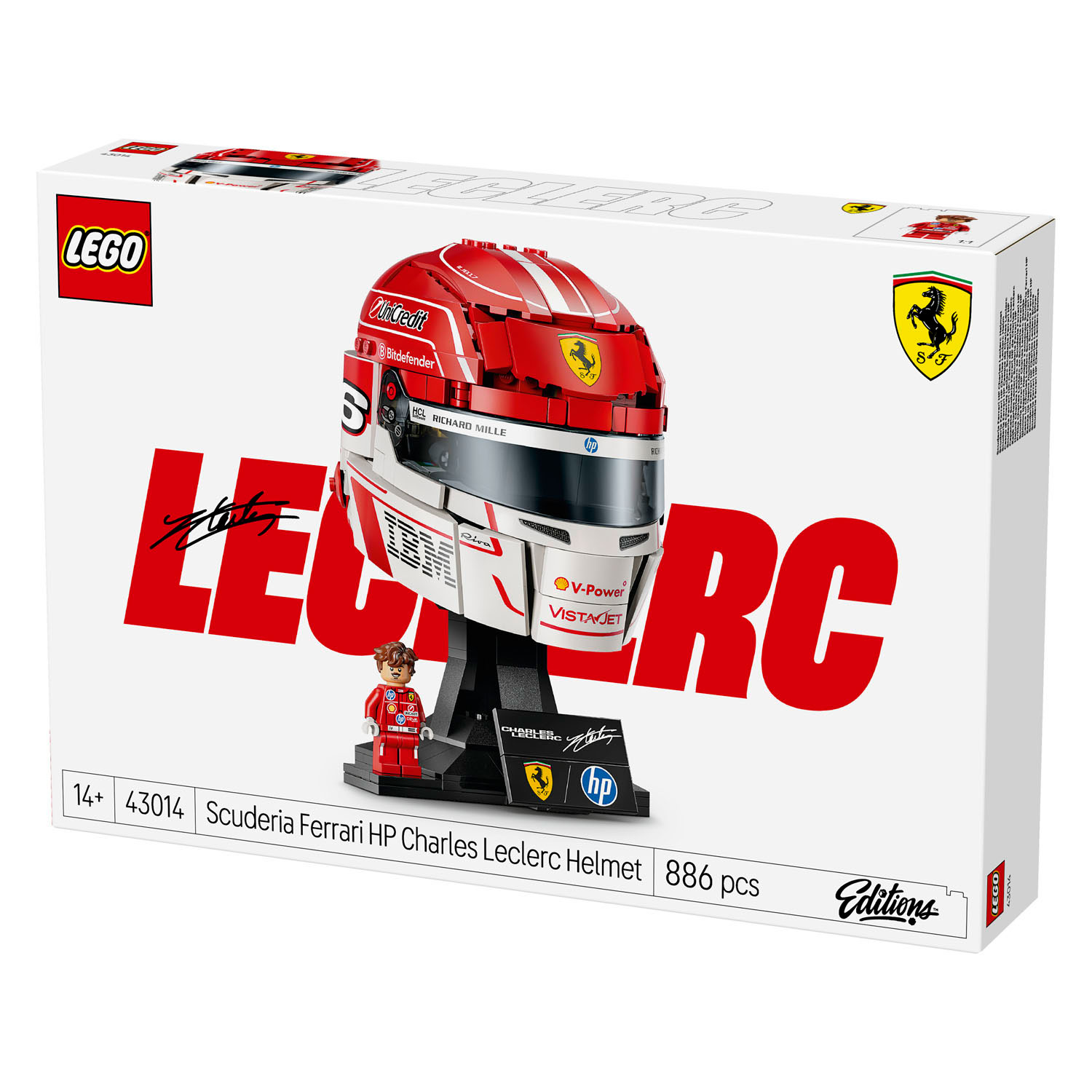 LEGO Special Edition 43014 Scuderia Ferrari HP helm van Charles Leclerc