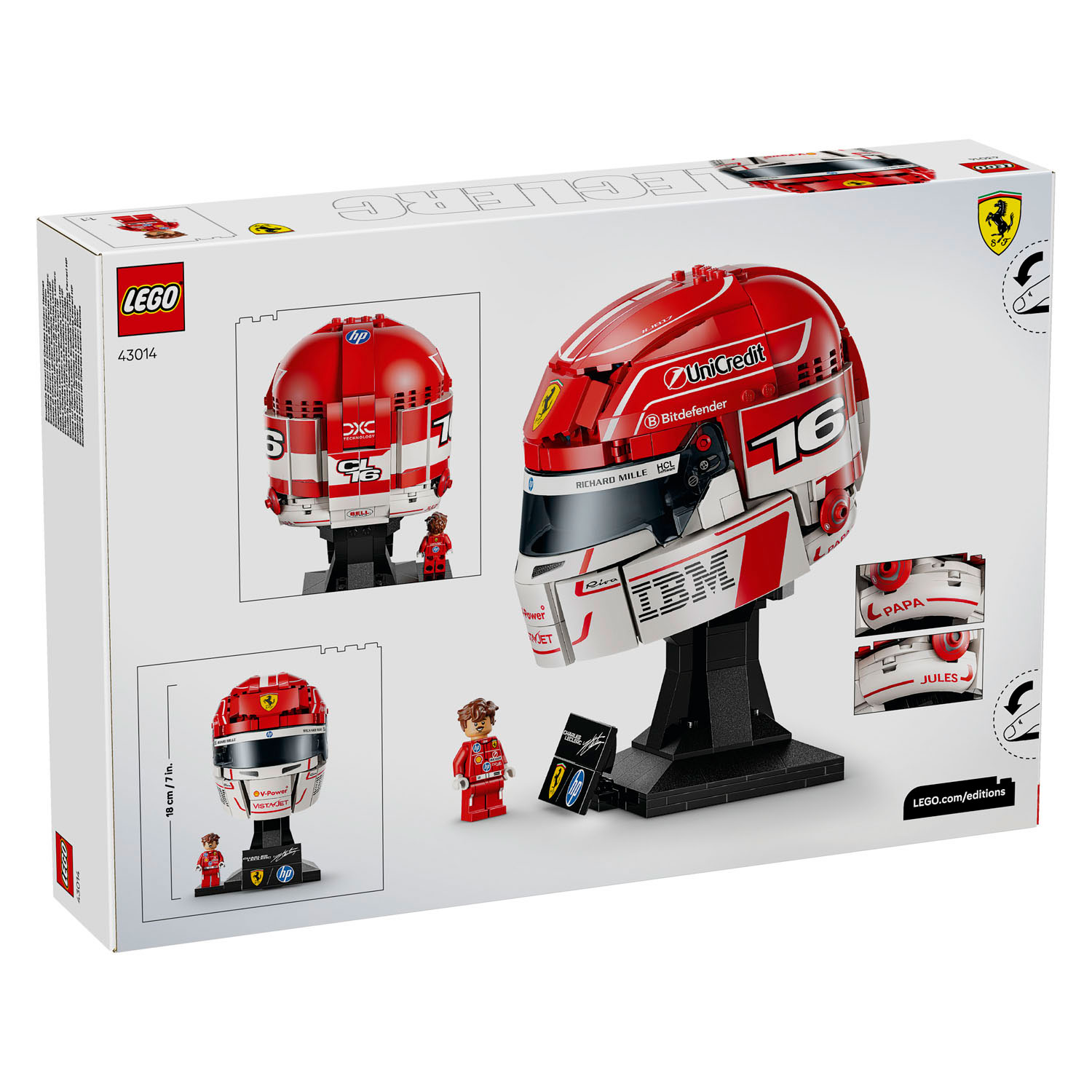 LEGO Special Edition 43014 Scuderia Ferrari HP helm van Charles Leclerc