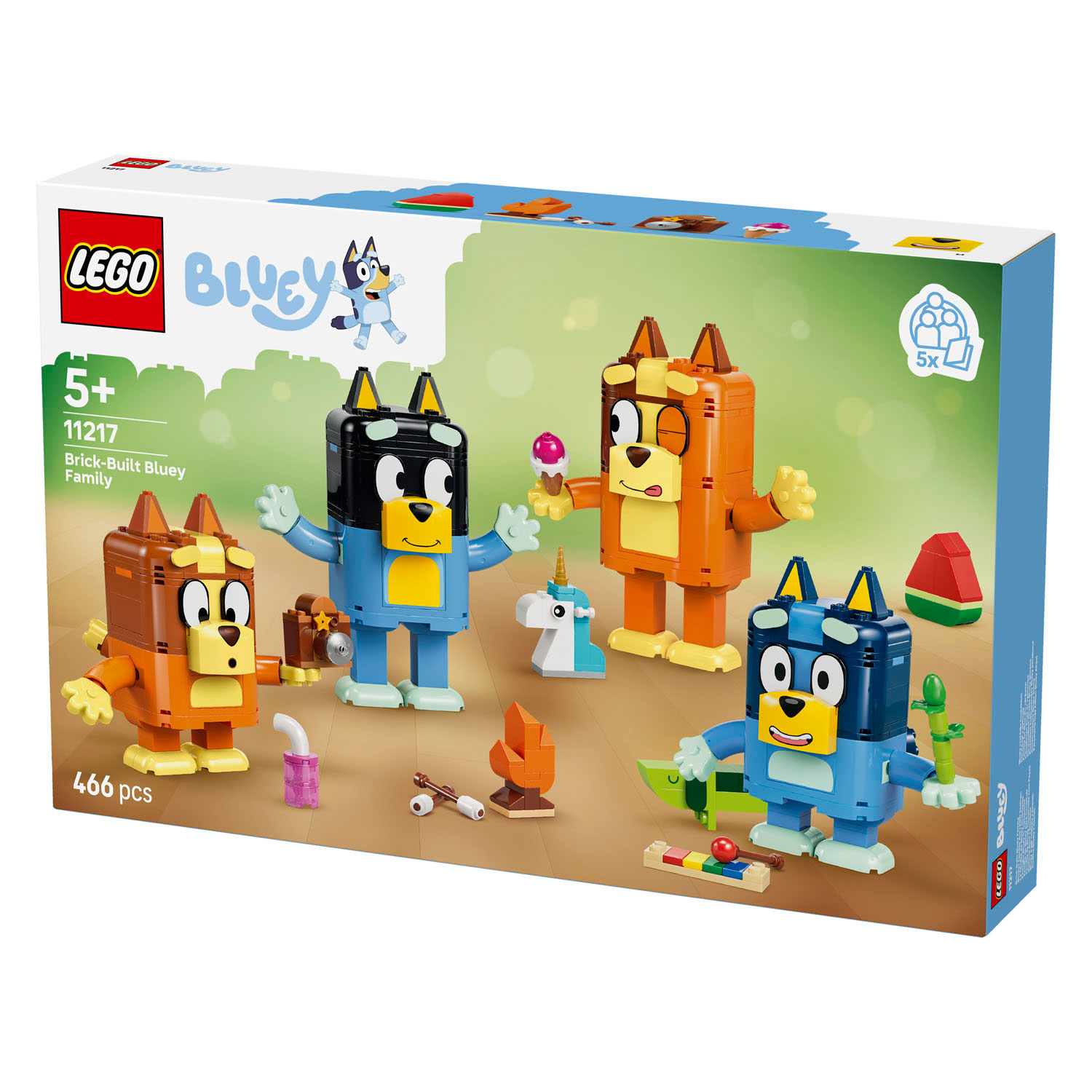 LEGO Bluey 11217 Bouwbare Figuren van Bluey en haar Familie