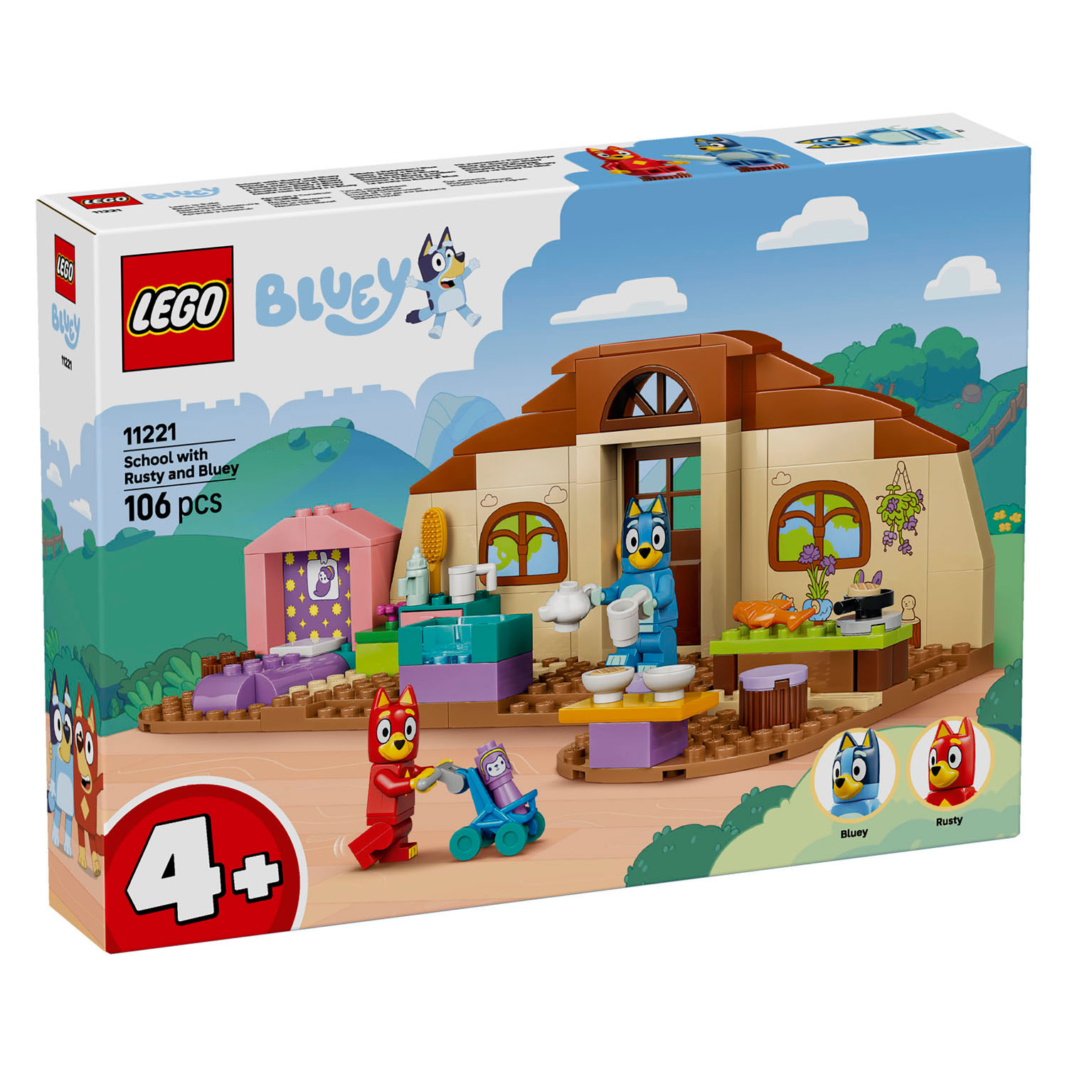 LEGO Bluey 11221 School met Rusty en Bluey