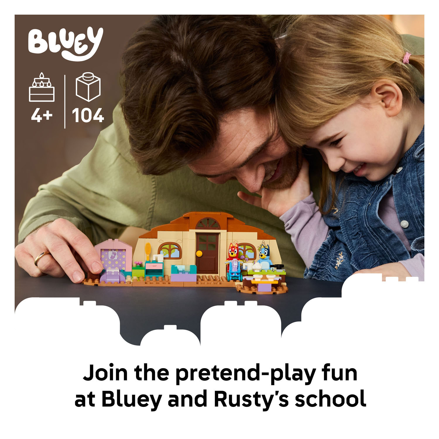 LEGO Bluey 11221 School met Rusty en Bluey