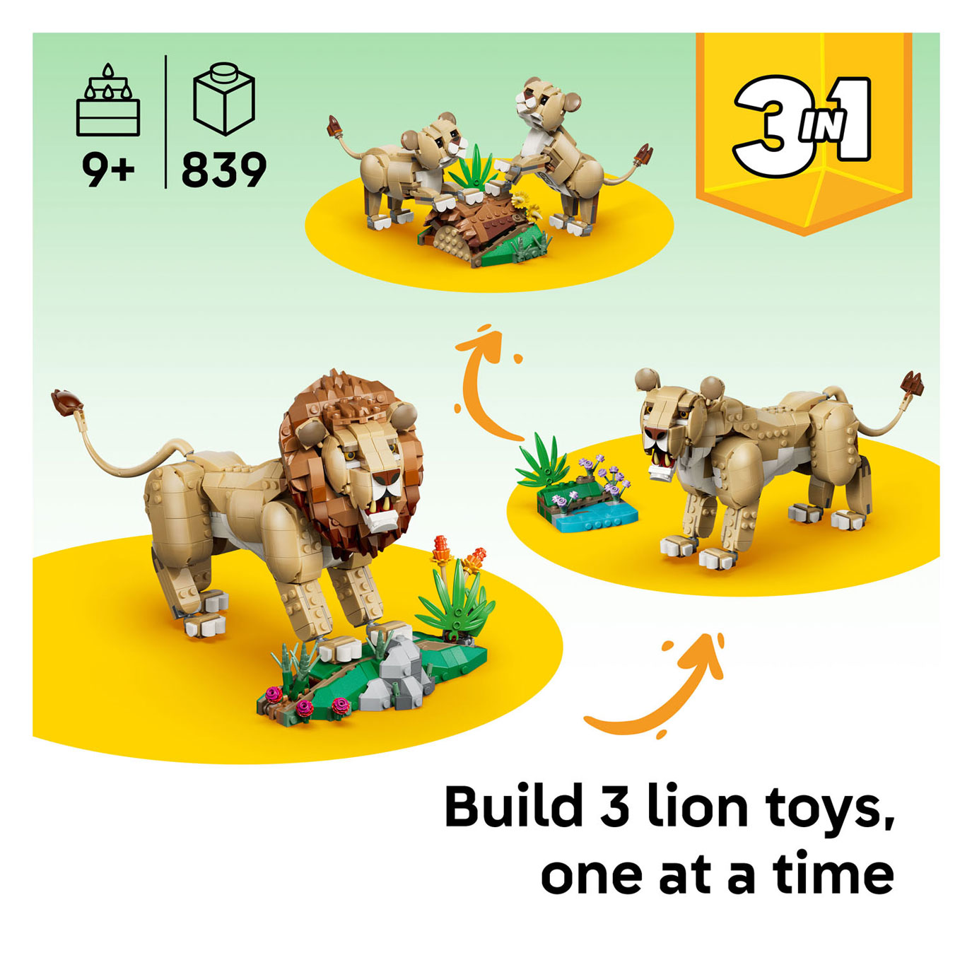 LEGO Creator 31386 Wilde Dieren: Majestueuze Leeuw