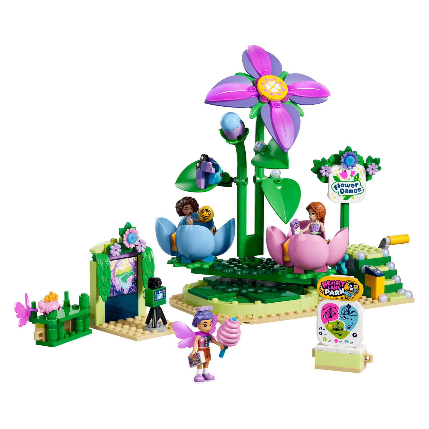 LEGO Friends 42702 Draaiende Theekopjesattractie met Bloementhema