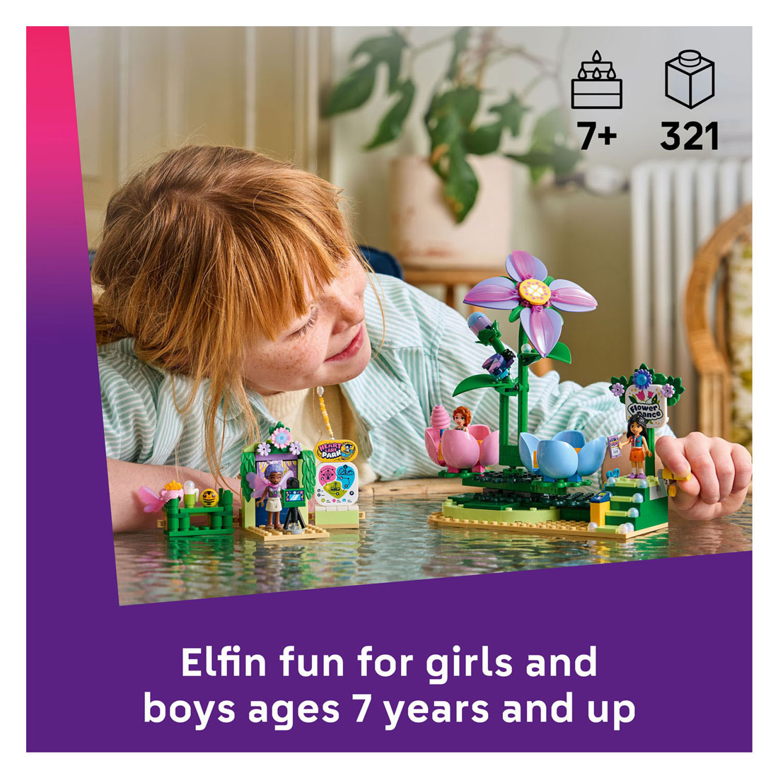 LEGO Friends 42702 Draaiende Theekopjesattractie met Bloementhema
