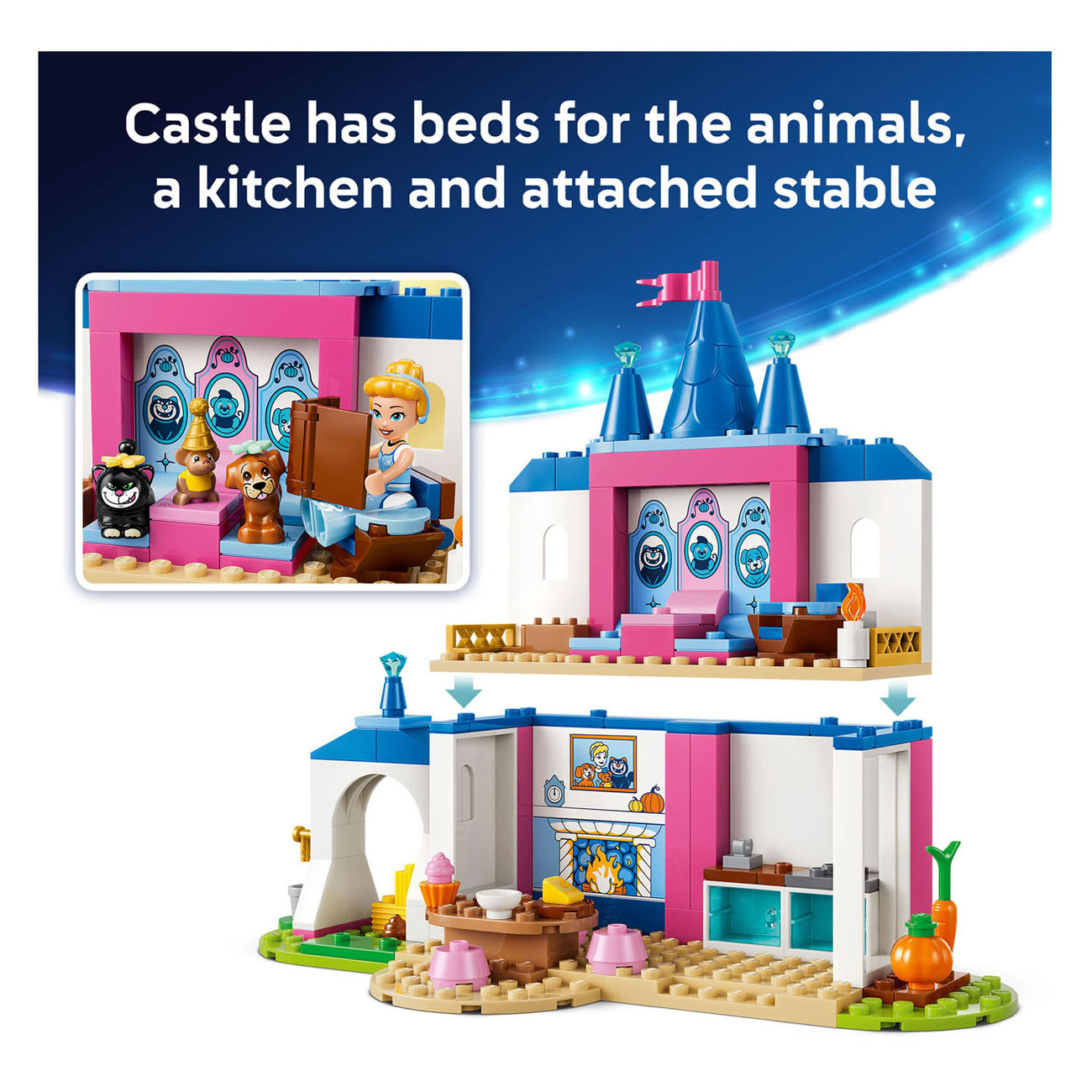 LEGO Disney Princess 43283 Cinderellas Schloss mit Tierfreunden