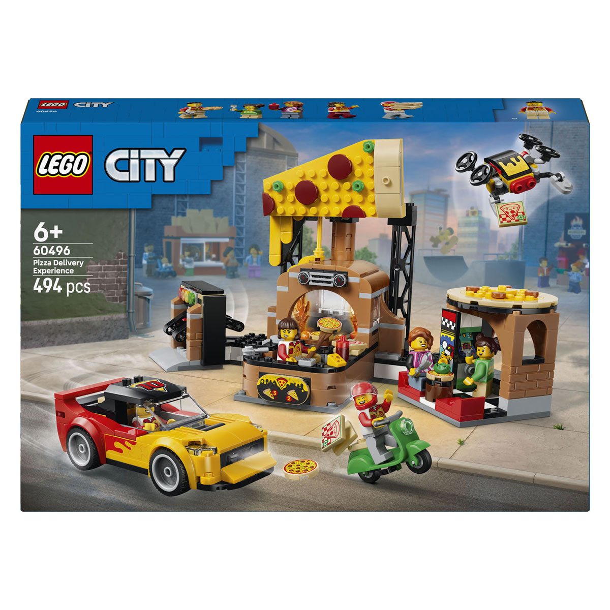 LEGO City 60496 Pizzacentrale met Voertuigen