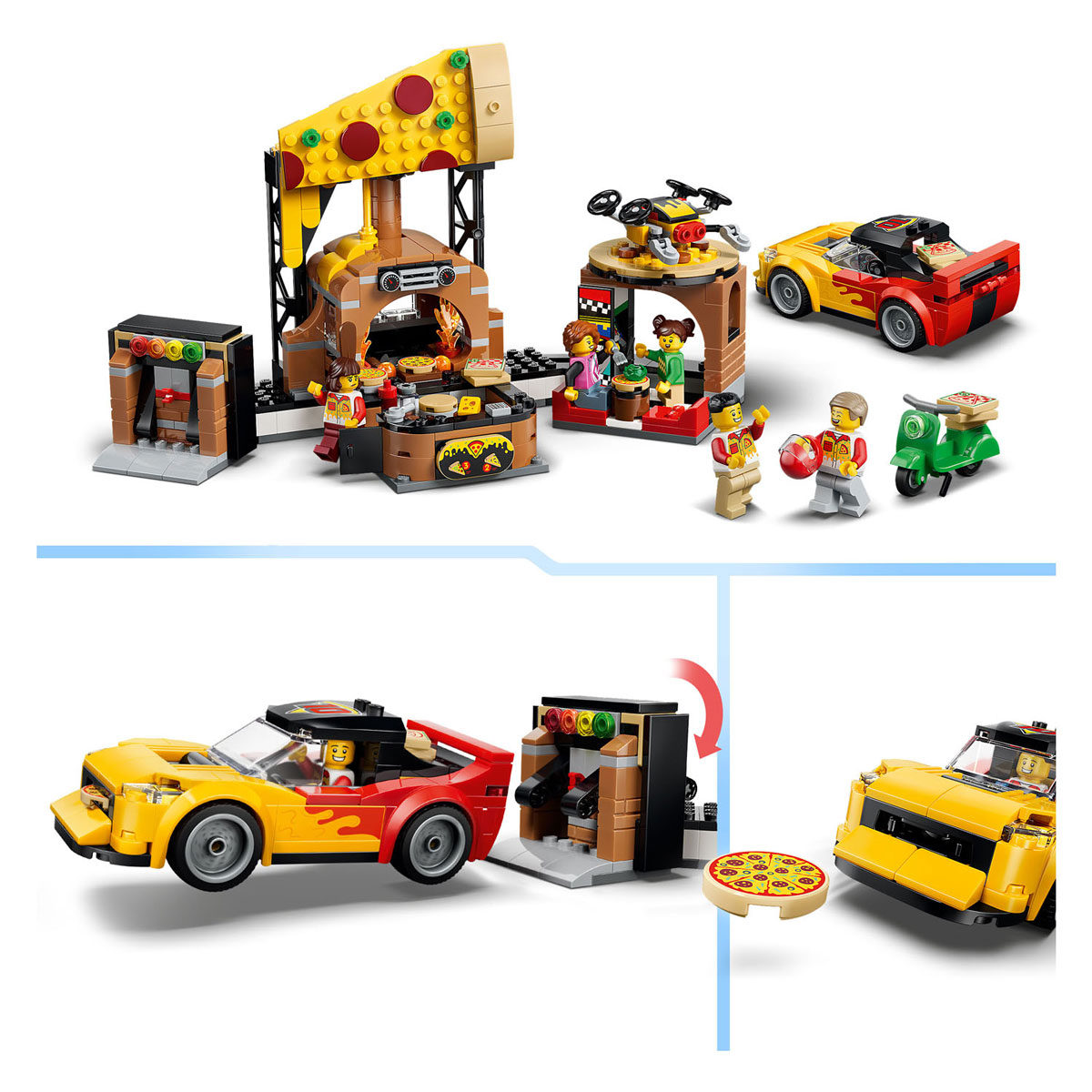 LEGO City 60496 Pizzacentrale met Voertuigen