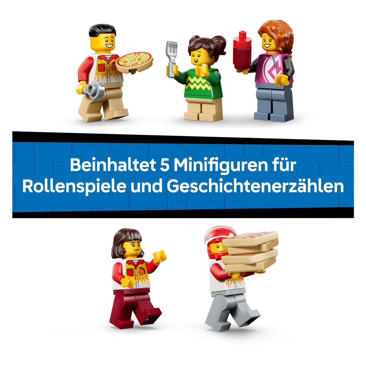LEGO City 60496 Pizzacentrale met Voertuigen