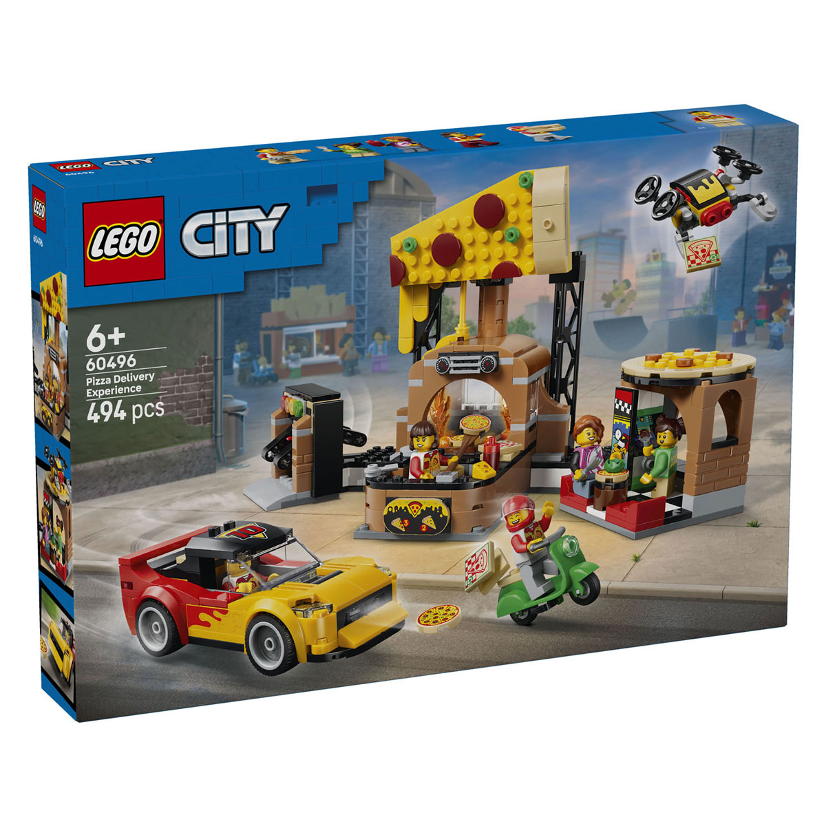 LEGO City 60496 Pizzacentrale met Voertuigen