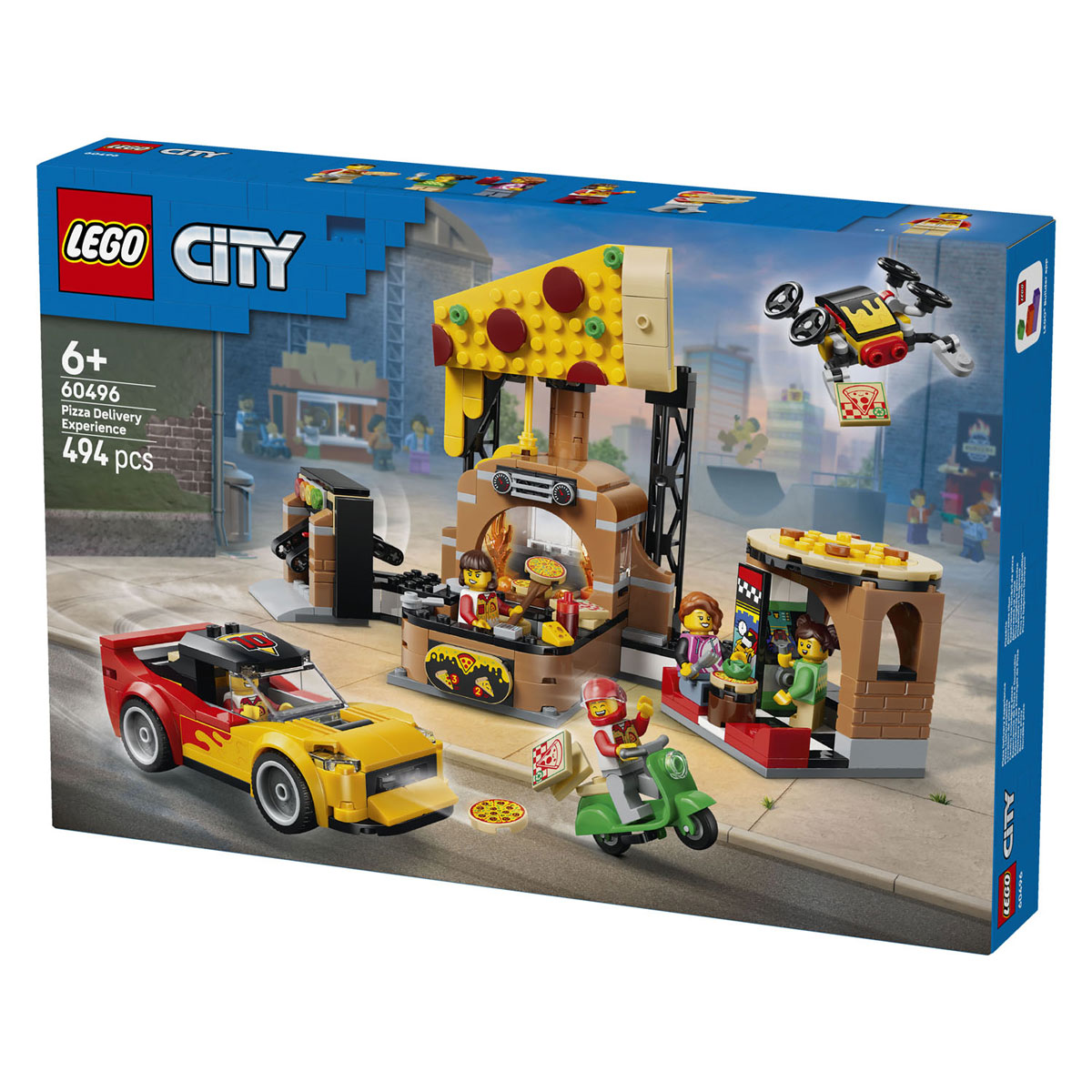 LEGO City 60496 Pizzacentrale met Voertuigen