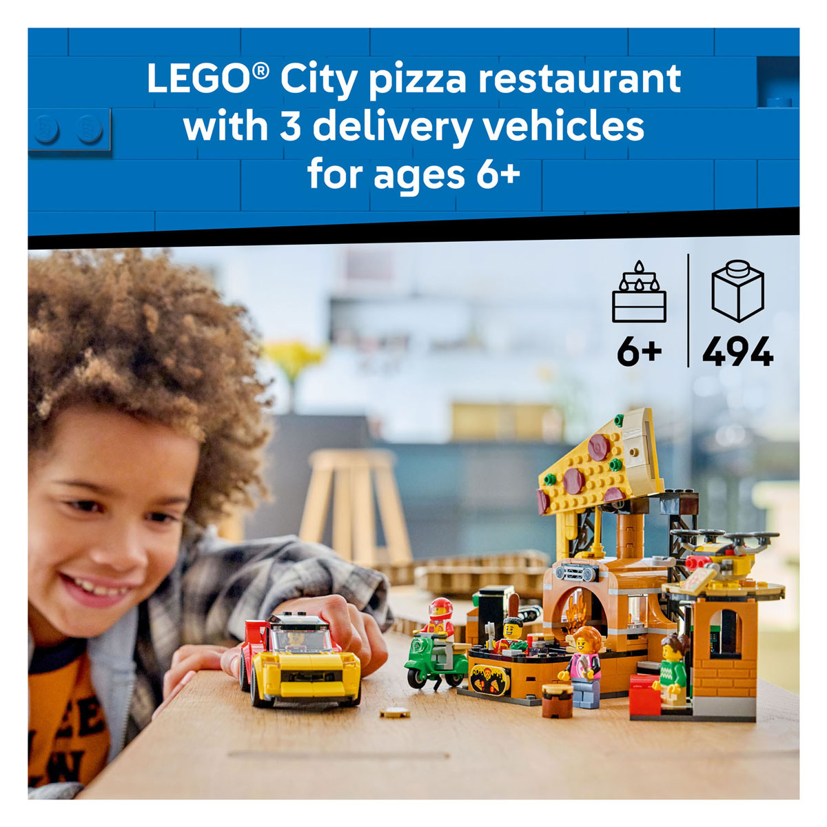 LEGO City 60496 Pizzacentrale met Voertuigen