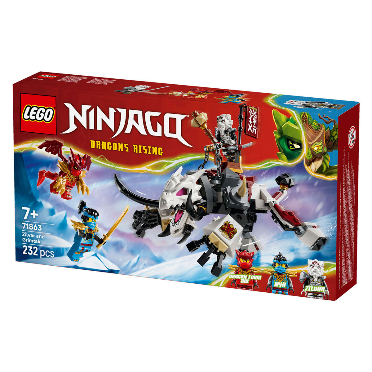 LEGO Ninjago 71863 Zilvar en Grimtak het Drakenbeest