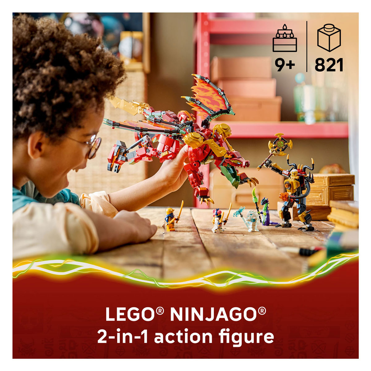 LEGO Ninjago 71868 Wyldfyre's Transformerende Drakenmecha
