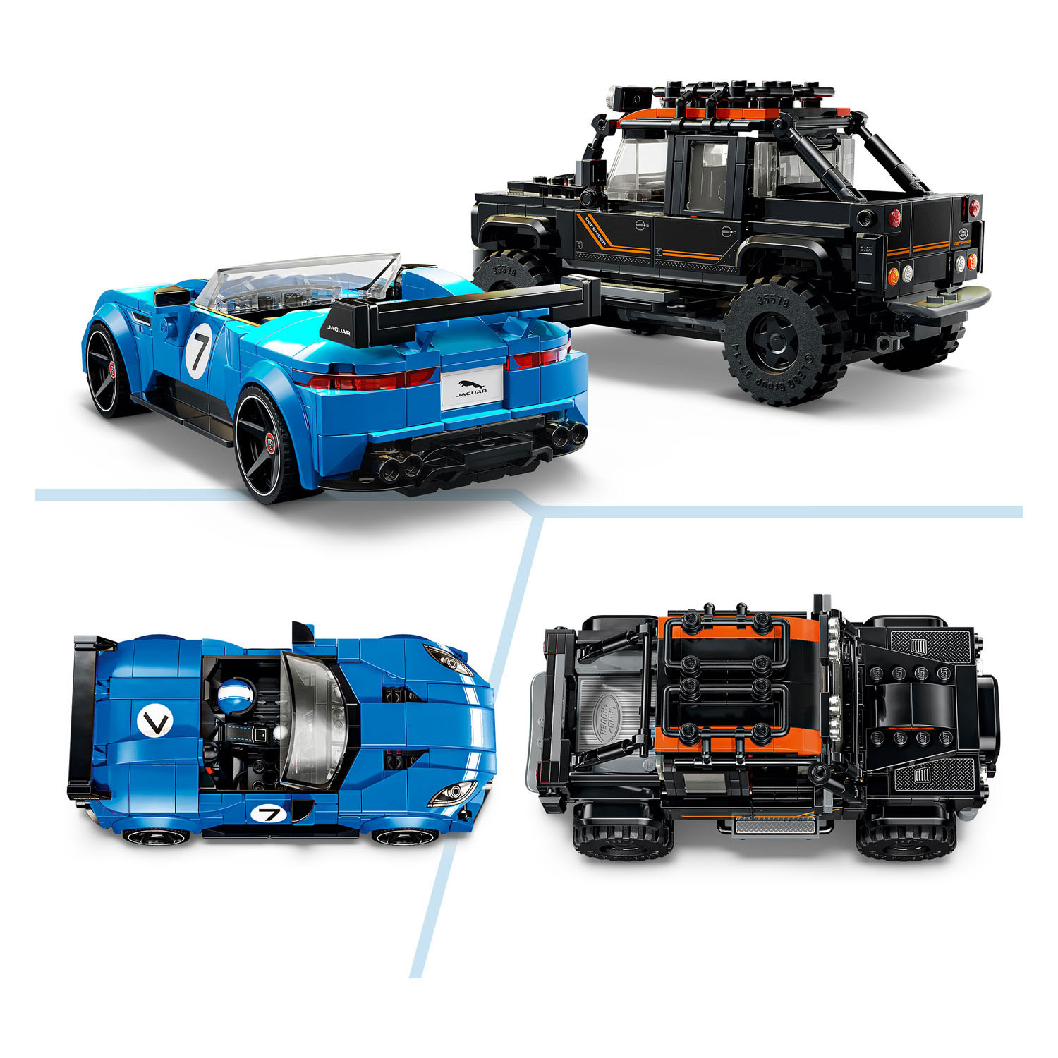 LEGO Speed Champions 77264 Jaguar Project 7 en Land Rover Defender