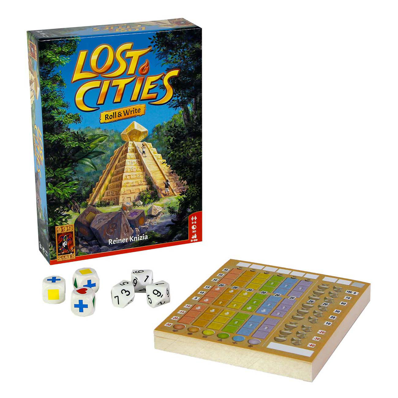 999 Games Lost Cities: Roll & Write Dobbelspel