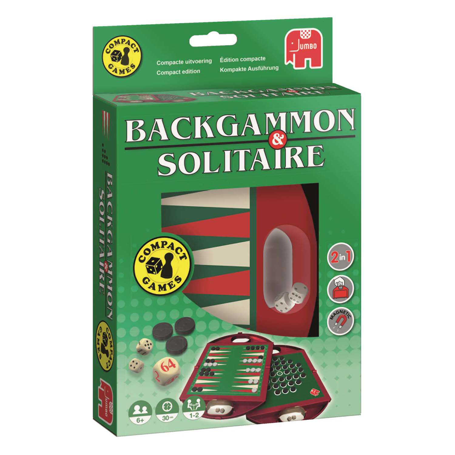 Backgammon & Solitaire Bordspel Reis Editie