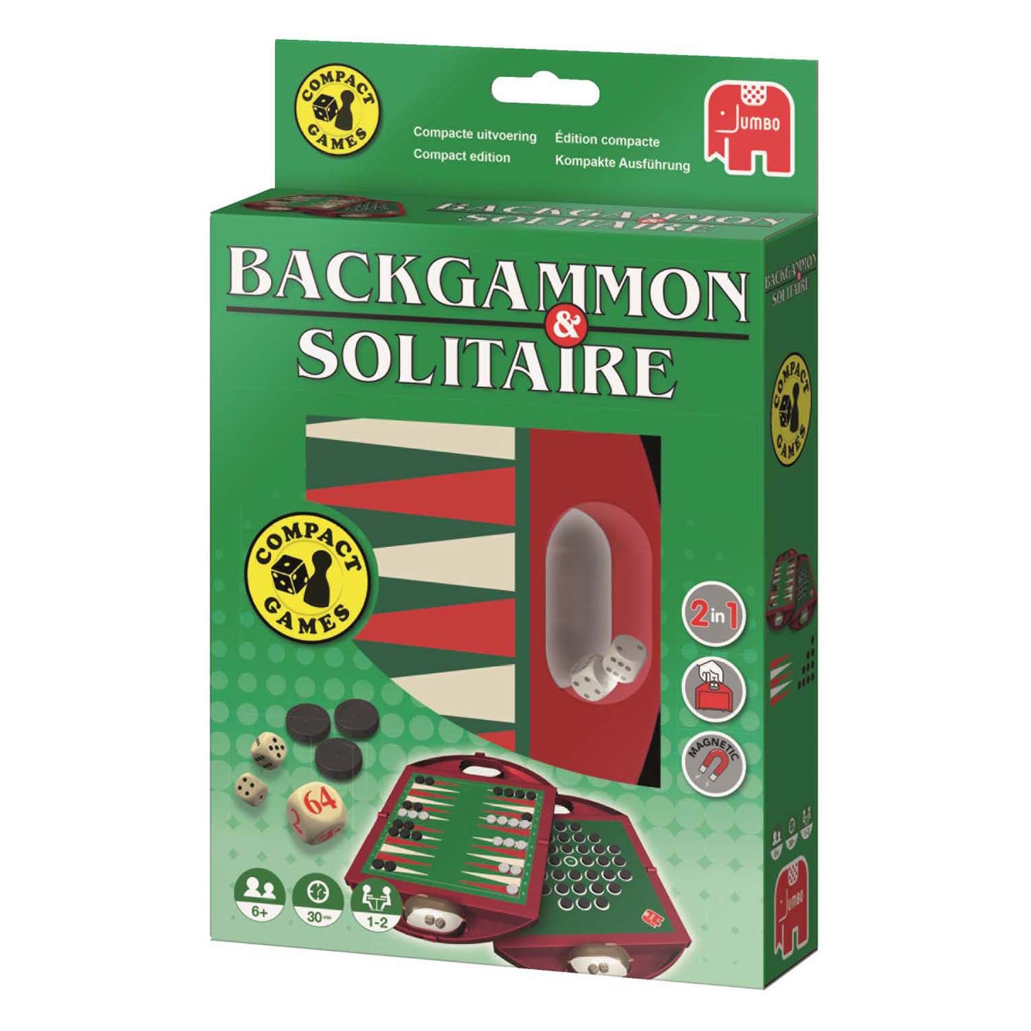 Backgammon & Solitaire Bordspel Reis Editie